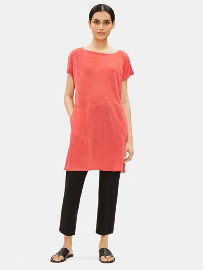 Eileen Fisher Organic Linen Jersey Bateau Neck Tunic