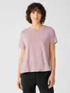 Eileen Fisher Organic Linen Jersey Crew Neck Tee In Purple
