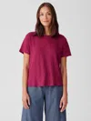 Eileen Fisher Organic Linen Jersey Crew Neck Tee In Purple