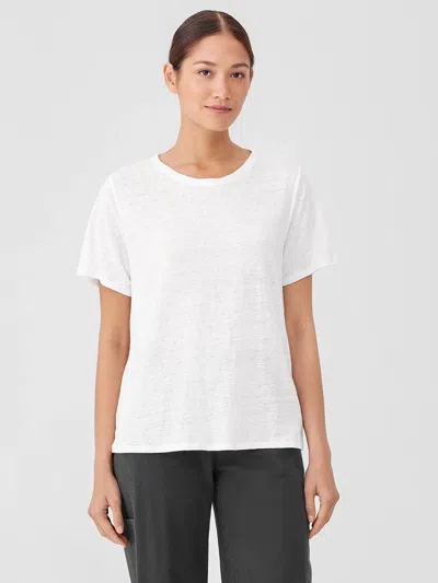 EILEEN FISHER ORGANIC LINEN JERSEY CREW NECK TEE