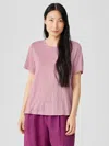 Eileen Fisher Organic Linen Jersey Crew Neck Tee In Pink