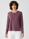Eileen Fisher Organic Linen Jersey Crew Neck Top In Pink