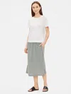 Eileen Fisher Organic Linen Jersey Round Neck Tee In White