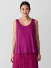 Eileen Fisher Organic Linen Jersey Scoop Neck Tank In Purple