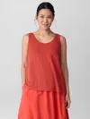 Eileen Fisher Organic Linen Jersey Scoop Neck Tank In Red