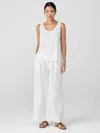 Eileen Fisher Organic Cotton Stretch Rib Scoop Neck Tank In White