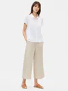 Eileen Fisher Organic Linen Jersey Short-sleeve Shirt In White