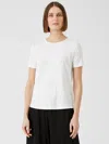 Eileen Fisher Organic Linen Jersey Short-sleeve Tee In White