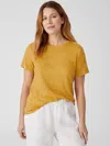 Eileen Fisher Organic Linen Jersey Short-sleeve Tee In Yellow