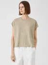 Eileen Fisher Organic Linen Jersey Square Top In Brown