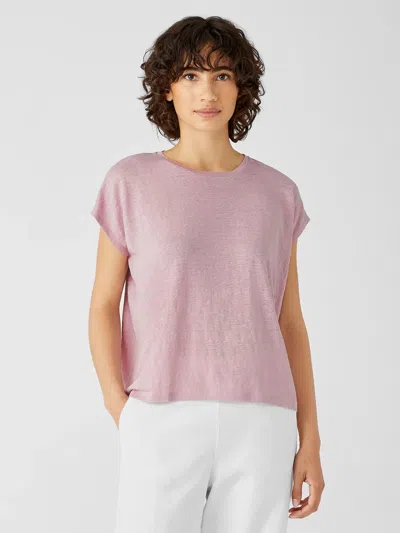 Eileen Fisher Organic Linen Jersey Square Top In Pink