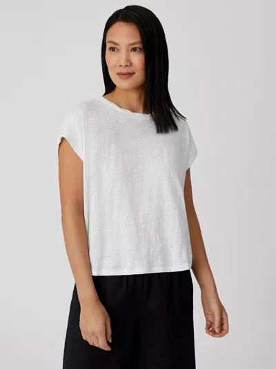 Eileen Fisher Organic Linen Jersey Square Top In Red