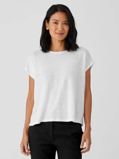 Eileen Fisher Organic Linen Jersey Square Top In Yellow