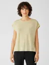 Eileen Fisher Organic Linen Jersey Square Top In Neutral
