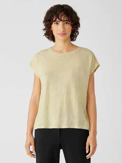 Eileen Fisher Organic Linen Jersey Square Top In Neutral