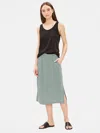 Eileen Fisher Organic Linen Jersey Striped Skirt In Multi
