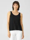 Eileen Fisher Organic Linen Jersey Tank In Black