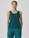 Eileen Fisher Organic Linen Jersey Tank In Blue