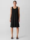 Eileen Fisher Organic Linen Jersey Tank Dress In Black
