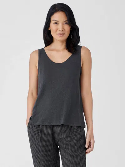 Eileen Fisher Organic Linen Jersey Tank In Gray