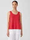 Eileen Fisher Organic Linen Jersey Tank In Red