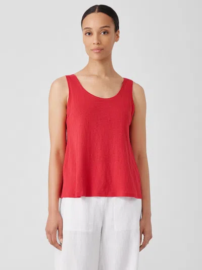 Eileen Fisher Organic Linen Jersey Tank In Red