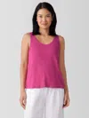Eileen Fisher Organic Linen Jersey Tank In Pink
