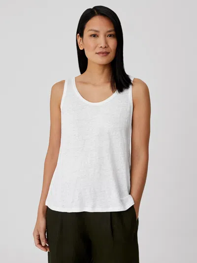 Eileen Fisher Organic Linen Jersey Tank In White