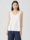 Eileen Fisher Organic Linen Jersey Tank In White
