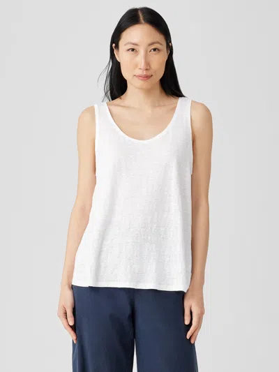 Eileen Fisher Organic Linen Jersey Tank In White