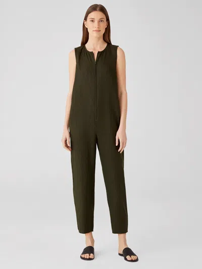 Eileen Fisher Organic Linen Jumpsuit In Green