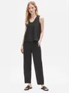 Eileen Fisher Organic Linen Lantern Pant In Black