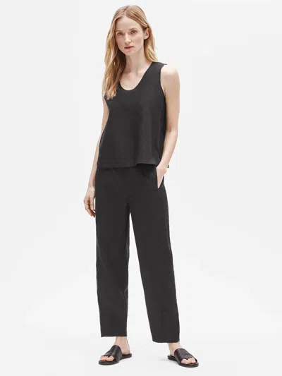 Eileen Fisher Organic Linen Lantern Pant In Black