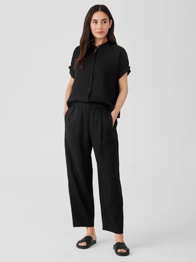 Eileen Fisher Organic Linen Lantern Pant In Black