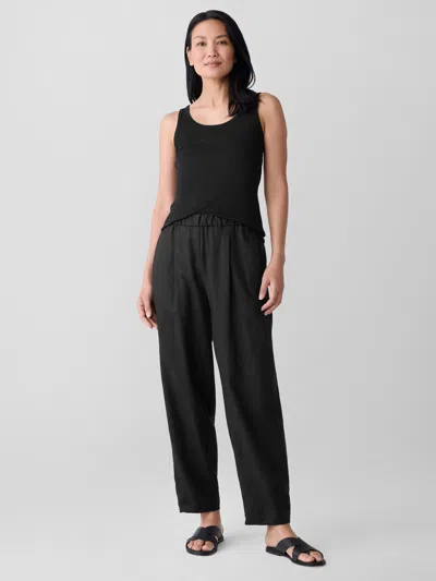 Eileen Fisher Organic Linen Lantern Pant In Black