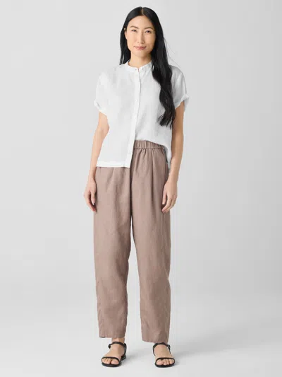 Eileen Fisher Organic Linen Lantern Pant In Brown