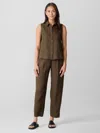 Eileen Fisher Organic Linen Lantern Pant In Green