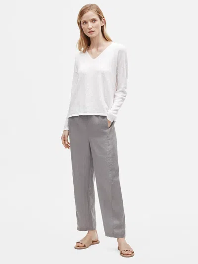 Eileen Fisher Organic Linen Lantern Pant In Gray