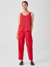 Eileen Fisher Organic Linen Lantern Pant In Red
