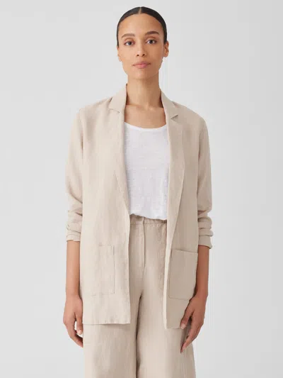 Eileen Fisher Organic Linen Long Blazer In Neutral