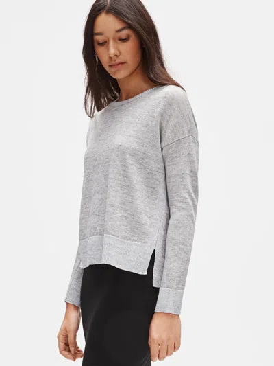 Eileen Fisher Organic Linen Melange Box-top In Silver