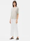Eileen Fisher Organic Linen Melange Elbow-sleeve Top In Neutral