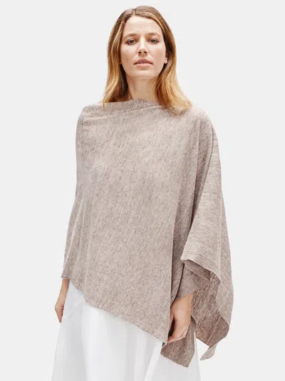 Eileen Fisher Organic Linen Melange Poncho In Purple