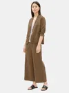 Eileen Fisher Organic Linen Notch Collar Blazer In Brown