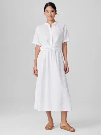 Eileen Fisher Organic Linen Pocket Skirt In White