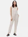 Eileen Fisher Organic Linen Round Neck Jumpsuit In Neutral