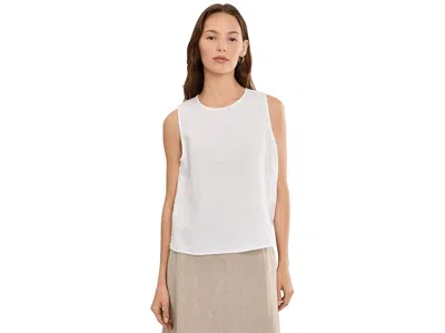 Eileen Fisher Organic Linen Round Neck Shell In White