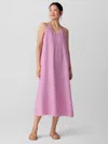Eileen Fisher Organic Linen Scoop Neck Dress In Pink