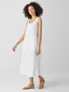 Eileen Fisher Organic Linen Scoop Neck Dress In White