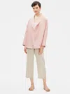 Eileen Fisher Organic Linen Shawl Collar Jacket In Pink